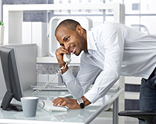 Businessman using a computer