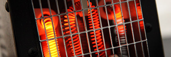 Space heater with hot orange coils
