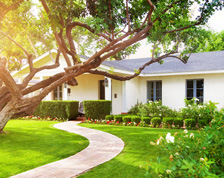 Ranch style home on a summer day