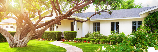 Ranch style home on a summer day