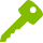 Icon of a green house key